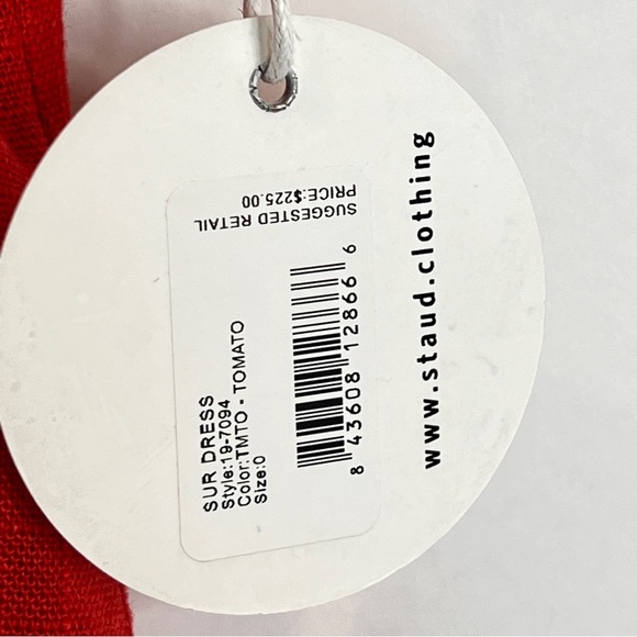 Staud Red Mini Button front Dress - Picture 8 of 12